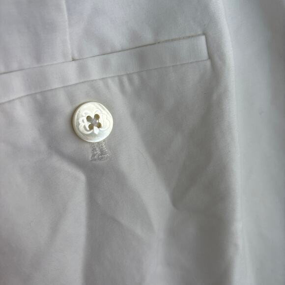 Brooks Brothers Cuffed Straight Leg Pants 6 White Trousers Tennis Prep Coastal - Picture 6 of 6